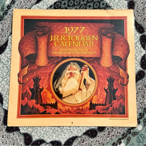 Antique 1977 J.R.R. Tolkien Calendar with the Brothers Hildebrandt Art - Picture 1 of 6